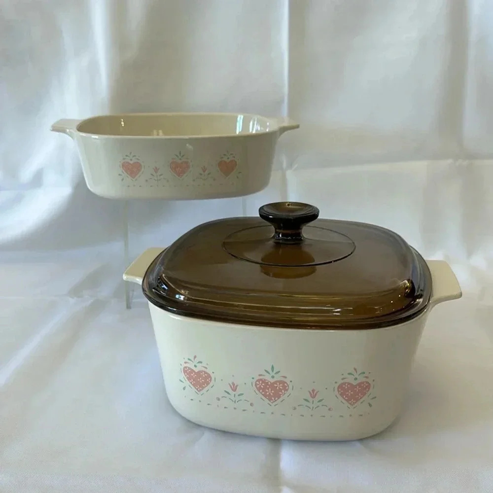 CorningWare FOREVER YOURS Casserole Bakeware Dishes A-3-B A-2-B with Brown Lid